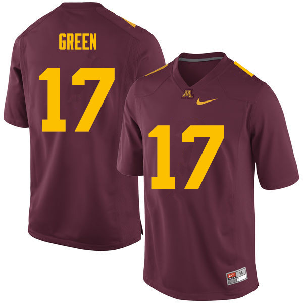 Men #17 Seth Green Minnesota Golden Gophers College Football Jerseys Sale-Maroon - Click Image to Close